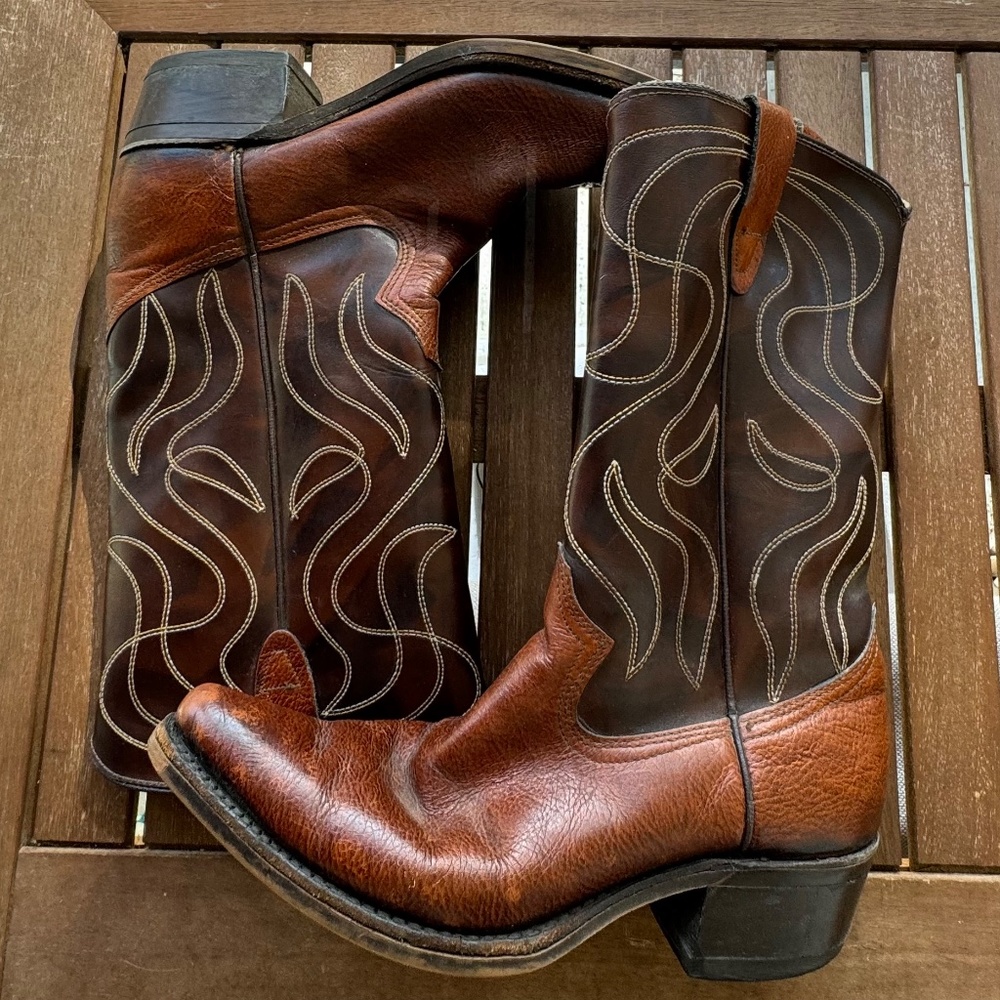Cowboy Core--Vintage Rodeo Cowboy Boots-tagged 7.5 - Picture 3 of 10